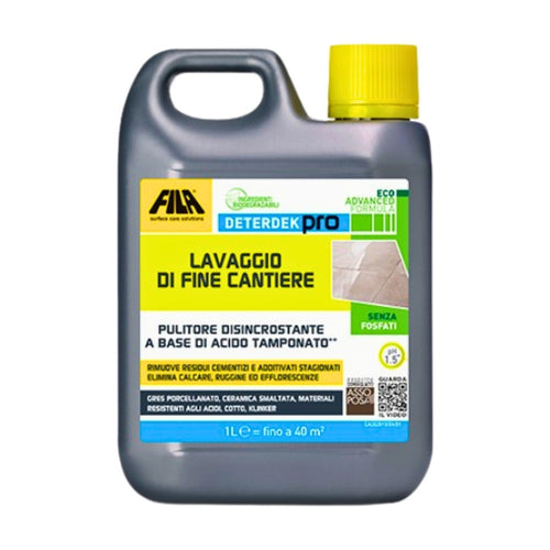 DETERDEK PRO - Detergente Disincrostante Acido Fine Cantiere - FILA